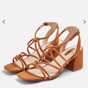NWOB SYDNEY Leather Tan Tubular Sandals